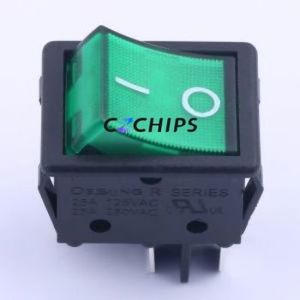 R-6-210-C5L-BG-220V Rocker Switch Through hole Component (THT) Switch 32mm 25mm 37.5mm Concave Bend - Product Image 1