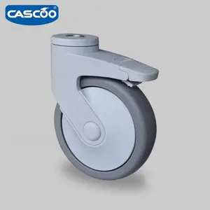 Cascoo 5 inch Xe đẩy whells cao su Caster bánh xe y tế giường Caster với bóng mang