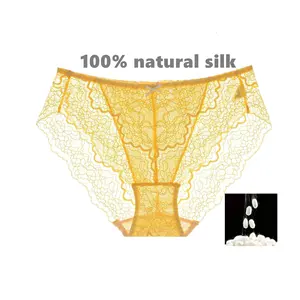 Mutandine da donna in tessuto di seta naturale biancheria intima di pizzo sexy per donna in pizzo floreale da donna breve biancheria intima da donna da sposa