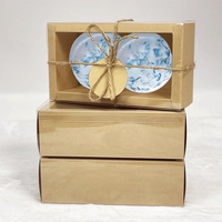 Boîte-cadeau transparente au design exquis avec décoration du dieu du chanvre et étiquette de bricolage Boîte-cadeau recyclable en papier kraft de haute qualité