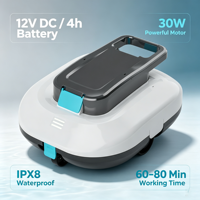 Nettoyeur de piscine robotisé sans fil de haute qualité, débit d'eau de 120 L/min, robot aspirateur automatique pour l'entretien des piscines