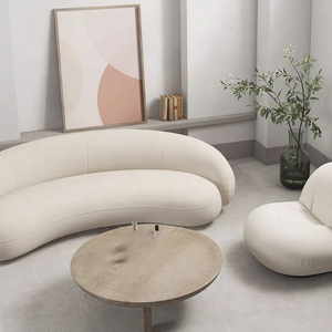 Canapé nordique créatif salon canapé petit appartement Simple moderne incurvé costume agneau velours canapé Support personnalisation - Product Image 3