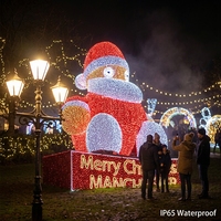 Toprexdecor - Décorations de Noël en 3D pour l'extérieur - Père Noël - Lumières LED - Motif de Noël - Boîte-cadeau géante - Décoration pour des fêtes romantiques