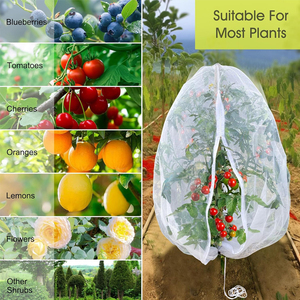 Sacs en filet anti-insectes pour plantes de myrtilles, tomates et légumes, housses de protection pour plantes avec fermeture éclair et cordon de serrage - Product Image 4