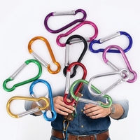 Porte-clés mousquetons ronds en alliage de zinc bon marché en gros, crochets d'escalade imprimés en typographie pour accessoires de camping et d'extérieur