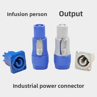 Connecteur d'alimentation XLR 3P à trois conducteurs 20A bleu blanc écran d'affichage LED éclairage de scène en cuivre prise industrielle boîtier en nylon