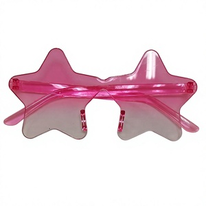 PC <b>Frame</b> Rimless <b>Sunglasses</b> Polygon Shape Colorful Lens Anti UV Sun Shade Unisex Fashion Eyewear Star Glasses - Product Image 1