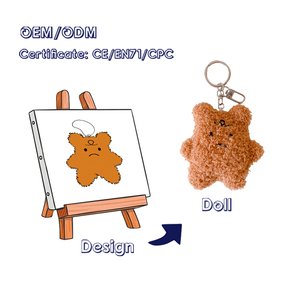 Porte-clés en peluche personnalisé en forme d'animal, jouet en peluche promotionnel, adorable porte-clés animal en peluche sur mesure - Product Image 6