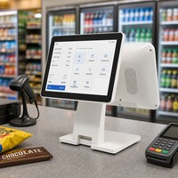 Sistema POS Android Todo en Uno con Pantalla Táctil Capacitiva de 15.6 Pulgadas y WiFi para Cafeterías y Cajas Registradoras - 1 Año de Garantía