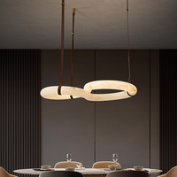 Lustre suspendu en pierre de nuage imitation albâtre de luxe, laiton brossé doré, LED chaude, pour villa, salle à manger, hôtel, projet sur mesure