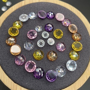 AAAAA Batu Permata Longgar Harga Grosir 8Mm 10Mm Potongan Mawar Zirkonia Kubik Warna Kasar Batu <span class=keywords><strong>CZ</strong></span> Bulat
