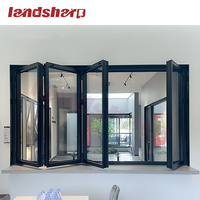 Landsharp cadre de fenêtre en aluminium Gu porte pliante charnières de fenêtre Double verre trempé fenêtre pliante