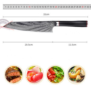 Couteau <span class=keywords><strong>de</strong></span> chef <span class=keywords><strong>japonais</strong></span> <span class=keywords><strong>haut</strong></span> <span class=keywords><strong>de</strong></span> <span class=keywords><strong>gamme</strong></span> <span class=keywords><strong>de</strong></span> 8 pouces avec lame en acier damas poignée G10 cadeau d'accessoire <span class=keywords><strong>de</strong></span> cuisine - Product Image 4
