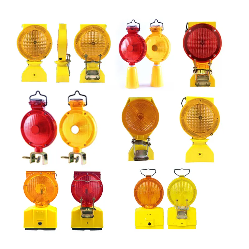 CE lampu lalu lintas LED kuning lampu flash barikade lampu lalu lintas kerucut lampu barikade surya