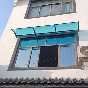 Prix usine personnalisé Design <span class=keywords><strong>moderne</strong></span> 80*300cm <span class=keywords><strong>maison</strong></span> porte d'entrée fenêtre en alliage d'aluminium cadre Polycarbonate feuille auvent - Product Image 3