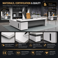 Escritorio Ejecutivo Modular Moderno de Alta Calidad y Ecológico con Superficie de PVC Blanca en Forma de L para Oficina, Uso Comercial, con Archivador