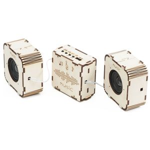 Kit de haut-parleur en bois OKYN-G5772 à monter soi-même avec haut-parleur magnétique, alimentation USB, pratique de soudure pour l'apprentissage audio - Product Image 4