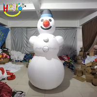 Bonhomme de neige gonflable géant blanc avec nez en carotte pour la promotion de Noël, décoration d'événements, accessoire de spectacle