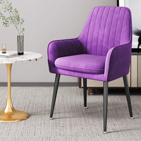 Fauteuil de détente moderne en tissu velours pour salon et chambre à coucher, chaise de salle à manger durable pour hôtel