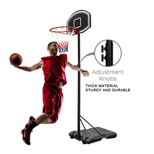 Support de panier de basket-ball extérieur portable à hauteur réglable avec panneau arrière en verre trempé cerceau de basket-ball professionnel vente en gros - Product Image 1