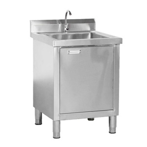 Lavello Commerciale in Acciaio Inox 304 con Armadietto, 1 2 3 Scomparti, Lavello Multiuso con Ante per Ristoranti e Hotel - Product Image 3