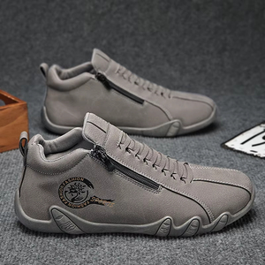 Men's Casual Shoes Side Zipper Short <b>Boots</b> Versatile Flat Bottom PU Leather Fashion Shoes for <b>Spring</b> Outdoor Sports - Product Image 5