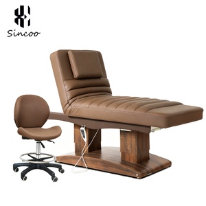 Cama de Masaje de Belleza de Alta Calidad con Doble Columna de Madera y Control de Pedal, 4 Motores, Color Personalizable, Cama Facial - Product Image 1