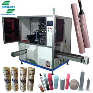Hot Sell Medical Syringe Pen Shells Automatic Silk Screen Printing Machine For Soft Eyelash Tube Vials Lid Lipstick Tube