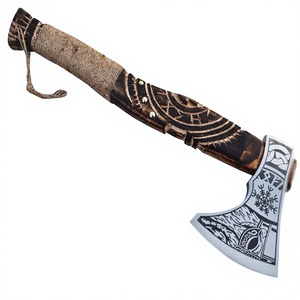 THEWIZ CRAFTS Hacha Tomahawk OEM Personalizada de Acero al Carbono de Alta Calidad Industrial con Mango de Madera de Fresno y Grabado a Mano - Product Image 4