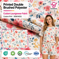 Tissu en polyester double brossé imprimé numériquement sur mesure en gros pour les fabricants de vêtements pour enfants
