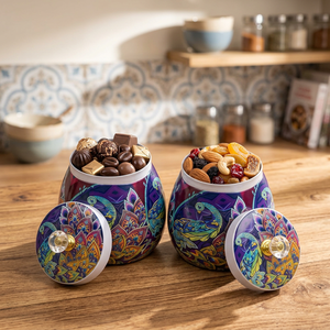 Recipientes para Especias de Cobre Martillado con Tapas Herméticas, Contenedor de Almacenamiento de Alimentos, Diseño Vintage de Cocina, Hecho a Mano, Apilable - Product Image 5