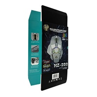Custom Design Men's Competition Gaming Mouse Gift Box Template Blue Color Box with Plastic Hanger