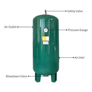 Personalização de fábrica 300l 600l 1000l 2000l, compressor de parafuso, receptor de armazenamento, tanque de pressão