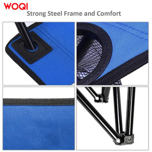 Silla plegable para exteriores Woqi, color azul real, silla de playa portátil con reposabrazos y portavasos, silla plegable para acampar - Product Image 5