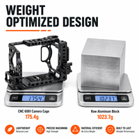 Cage de caméra en aluminium usinée sur mesure par CNC pour la production vidéo professionnelle de caméras sans miroir et reflex numériques