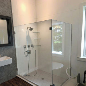 Vente en gros verre trempé transparent sans cadre 8mm & 10mm <span class=keywords><strong>style</strong></span> d'apparence droite pour salle <span class=keywords><strong>de</strong></span> bain <span class=keywords><strong>douche</strong></span> chambres et appartements - Product Image 1