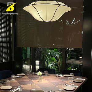 <span class=keywords><strong>Suspension</strong></span> géométrique noire avec <span class=keywords><strong>abat</strong></span>-<span class=keywords><strong>jour</strong></span> en tissu beige et corde de <span class=keywords><strong>suspension</strong></span> <span class=keywords><strong>pour</strong></span> salle à manger et salon de thé style Wabi Sabi - Product Image 3