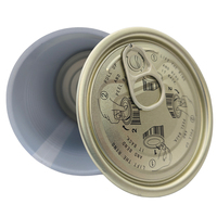 300 #   (72,9 mm) Boîte ronde en fer blanc avec revêtement intérieur en émail blanc pour l'emballage alimentaire du ketchup