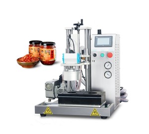 Máquina tapadora de botellas de vidrio para mermelada de frutas al vacío de escritorio semiautomática pequeña al vacío para alimentos, bebidas enlatadas, condimentos - Product Image 1