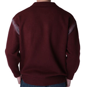 KD Knitwear Manufacturer Custom Fuzzy Designer Gradient <b>POLO</b> <b>Neck</b> <b>Sweater</b> Loose Knit Mohair Men's <b>Sweater</b> - Product Image 3