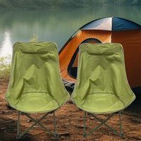 Chaise de camping de plage pliable ultra-légère en métal moderne avec logo personnalisé - Chaise compacte Moon Chair