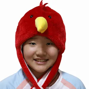 नरम फ्फी चिकन टोपी मजाकिया जानवर कान फ्लैप टोपी बच्चों के लिए आरामदायक सर्दियों टोपी
