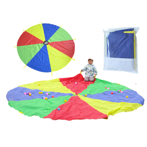 <span class=keywords><strong>Parachute</strong></span> arc-en-ciel géant de 6 pieds, durable, avec 8 poignées, pour les enfants, les écoles primaires et les terrains de jeux - Product Image 6