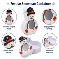 Boîtes cadeaux de Noël en forme de bonhomme de neige, boîtes d'emballage pour bonbons de Noël avec fenêtre transparente, boîtes rigides en papier personnalisées pour chocolats