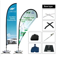 Drapeau de plage en polyester personnalisé double face pour le commerce extérieur transfrontalier, avec mât télescopique en alliage d'aluminium, vente en gros pour événements et entreprises