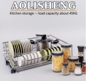 Glissière de tiroir robuste à fermeture douce AOLISHENG <span class=keywords><strong>pour</strong></span> systèmes de rangement de cuisine et d'entrepôt, conception à montage inférieur - Product Image 5