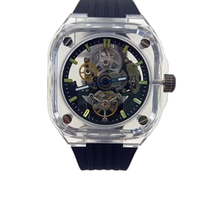 Cassa per Orologio Sportivo Quadrata in ABS Acrilico Prodotta in Fabbrica, Movimento Meccanico Automatico Hangzhou, Resistente all'Acqua 3BAR con Cinturino in Silicone - Product Image 5