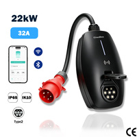 Chargeur rapide pour véhicules électriques contrôlé par application, triphasé 32A 22kW, prise IEC 62196 Type 2