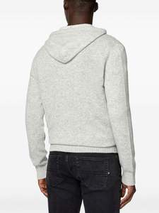 Suéter de hombre de punto personalizado con cremallera completa esencial retro de lana Cachemira con capucha y cremallera - Product Image 4