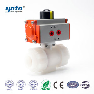 Vanne à boisseau sphérique pneumatique antistatique en PVDF de haute qualité, haute température, zéro contamination, pour eau ultrapure, vanne de nettoyage à disque, OEM - Product Image 2